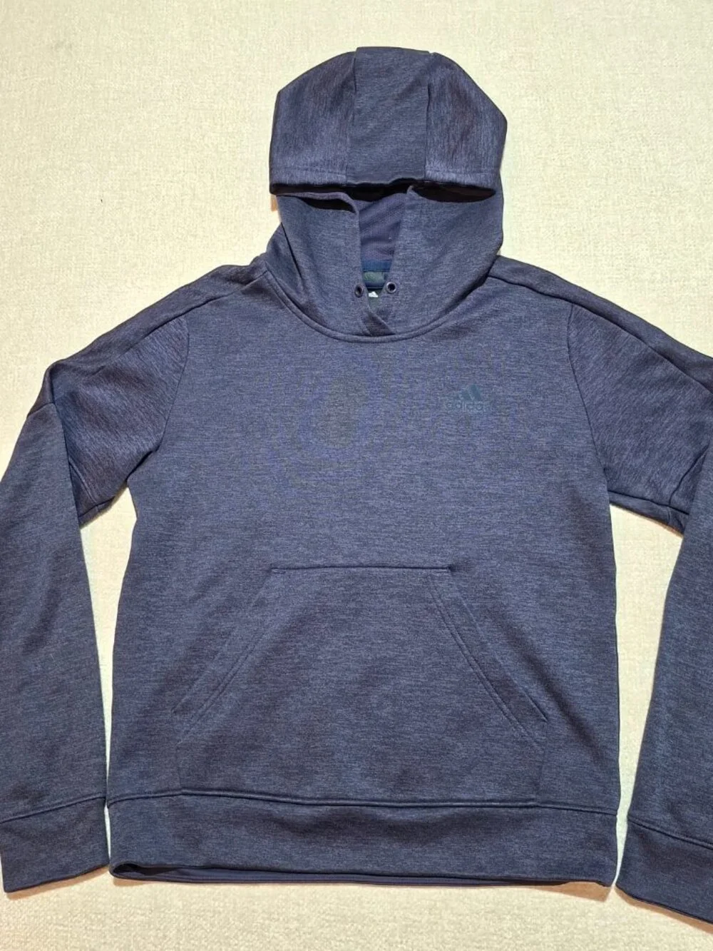 Adidas Youth Small Navy Blue Pullover Hoodie Athletic Sweatshirt